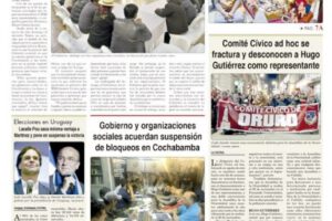 Portadas impresas del periódico La Patria