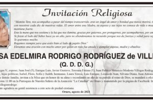 Invitación Religiosa para Teresa Edelimira Rodrigo Rodríguez