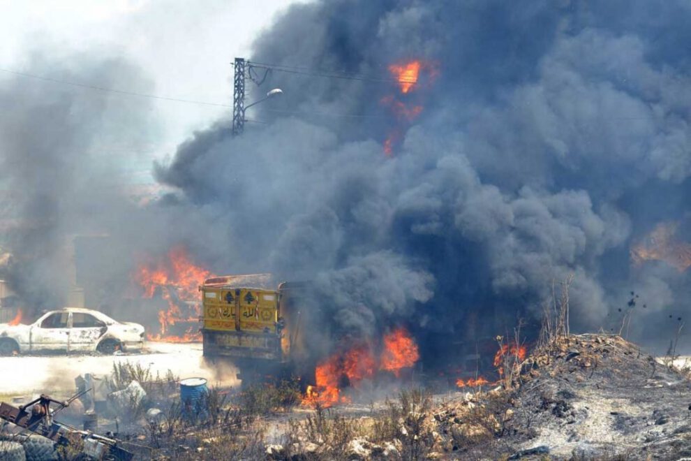 Explosión de un tanque en el Líbano