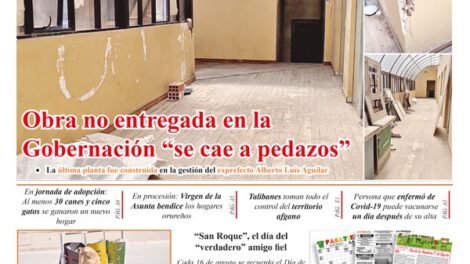 Edición impresa La Patria del 16 de agosto de 2021