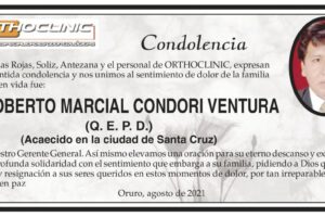 Condolencia por Roberto Marcial Condori Ventura