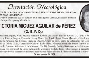 Invitación Necrológica de Victoria Miguez Aguilar
