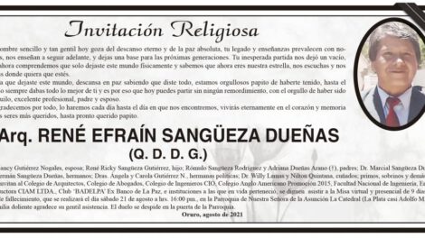 Obituario de René Efraín Sangüeza Dueñas