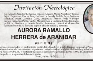 Invitación Necrológica de Aurora Ramallo Herrera