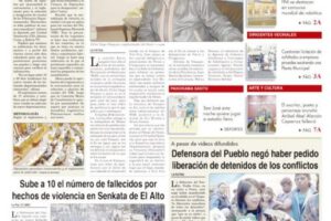 Portadas impresas del periódico La Patria