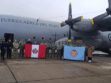 Un avión Hércules de la Fuerza Aérea Peruana que llegó a La Paz con ayuda humanitaria