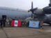 Un avión Hércules de la Fuerza Aérea Peruana que llegó a La Paz con ayuda humanitaria