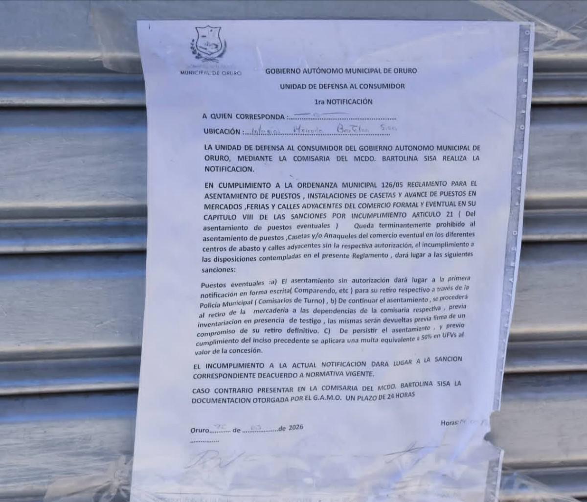 Corrupción mercado Oruro