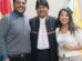Evo Morales junto a sus dos hijos, Álvaro y Evaliz Morales