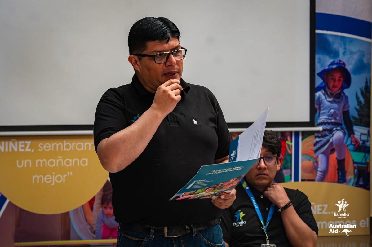Palabras de bienvenida a cargo del Gerente General del Programa Estrella del Sur, Álvaro Vargas