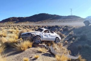 El vehículo quedó con daños materiales de gran magnitud