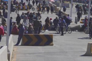 Vista de una de las zonas donde se reportan restricciones al tránsito vehicular debido a las movilizaciones sociales