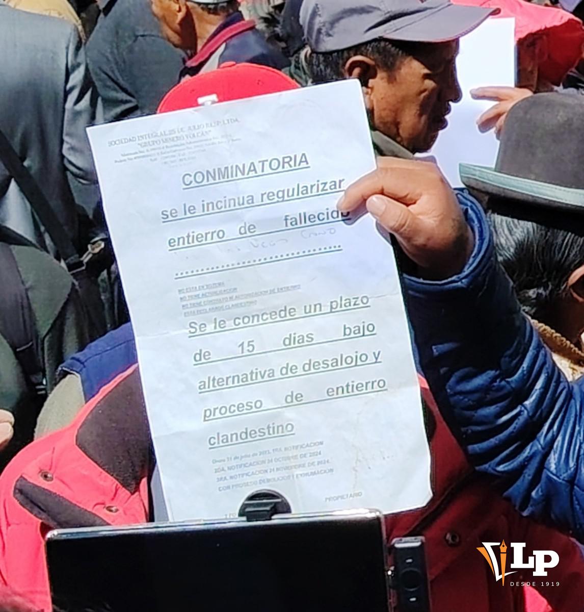 notificacion cementerio de Iroco
