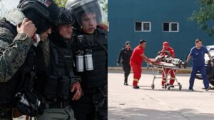 Imágenes de policías heridos