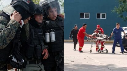 Imágenes de policías heridos