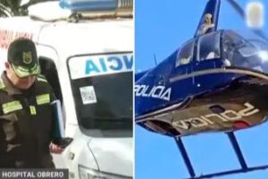 Policías heridos fueron trasladados en helicóptero