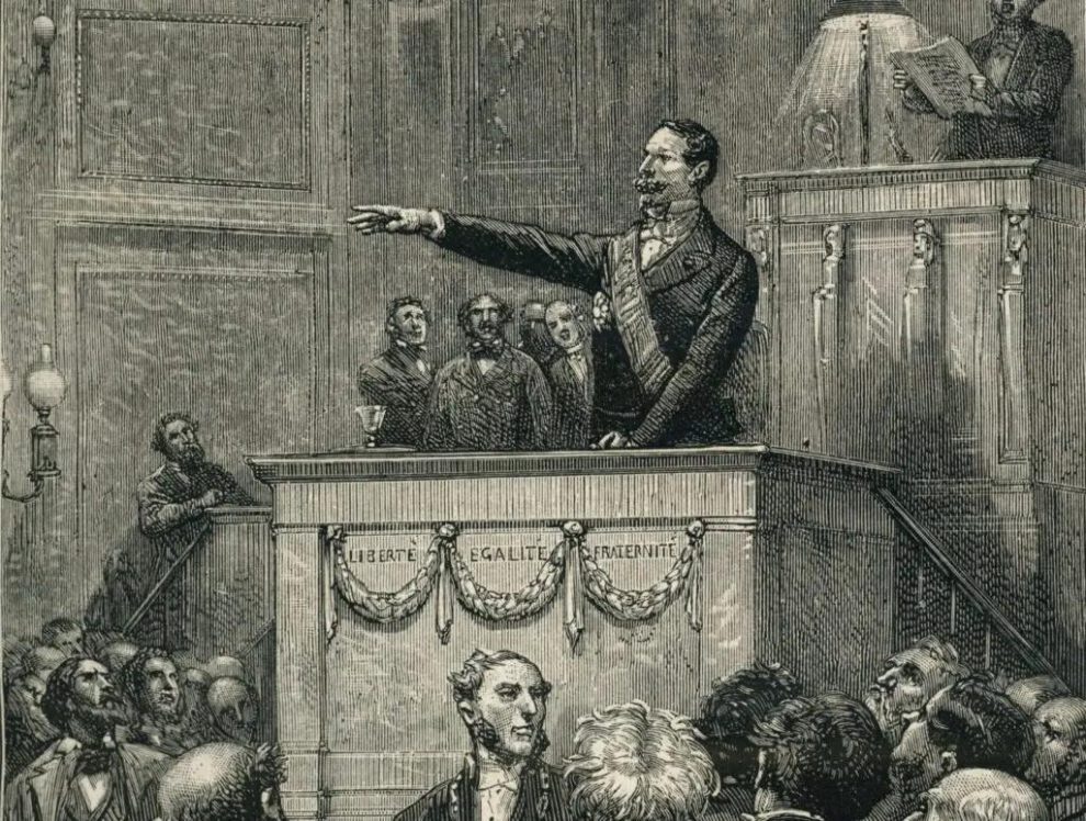 retrato de «Juramento de Luis Bonaparte», de Emile Bayard