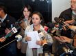 La diputada Vargas en conferencia de prensa
