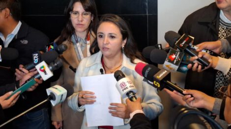 La diputada Vargas en conferencia de prensa