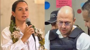 La exdiputada Laura Rojas (iz) y el exjuez Hebert Zeballos (de)