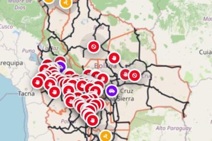 A nivel nacional se registran 92 puntos de bloqueos que afectan la red vial