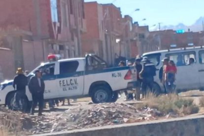 La patrulla fue incendiada por movilizados
