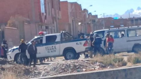 La patrulla fue incendiada por movilizados