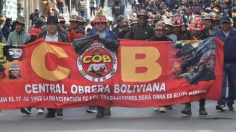 Una movilización anterior de la COB en La Paz