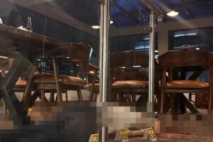 La escena del crimen, donde falleció el brasileño