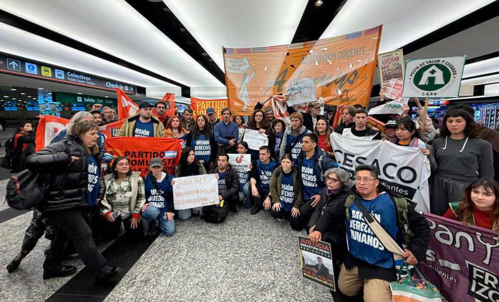 La delegación en su regreso a Buenos Aires