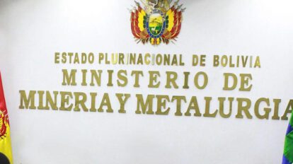 Fachada oficial del Ministerio de Minería y Metalurgia de Bolivia