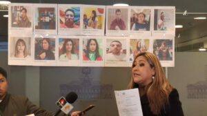La diputada Cachambi en conferencia de prensa