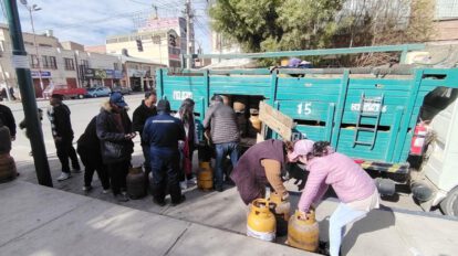 Filas por garrafas de gas
