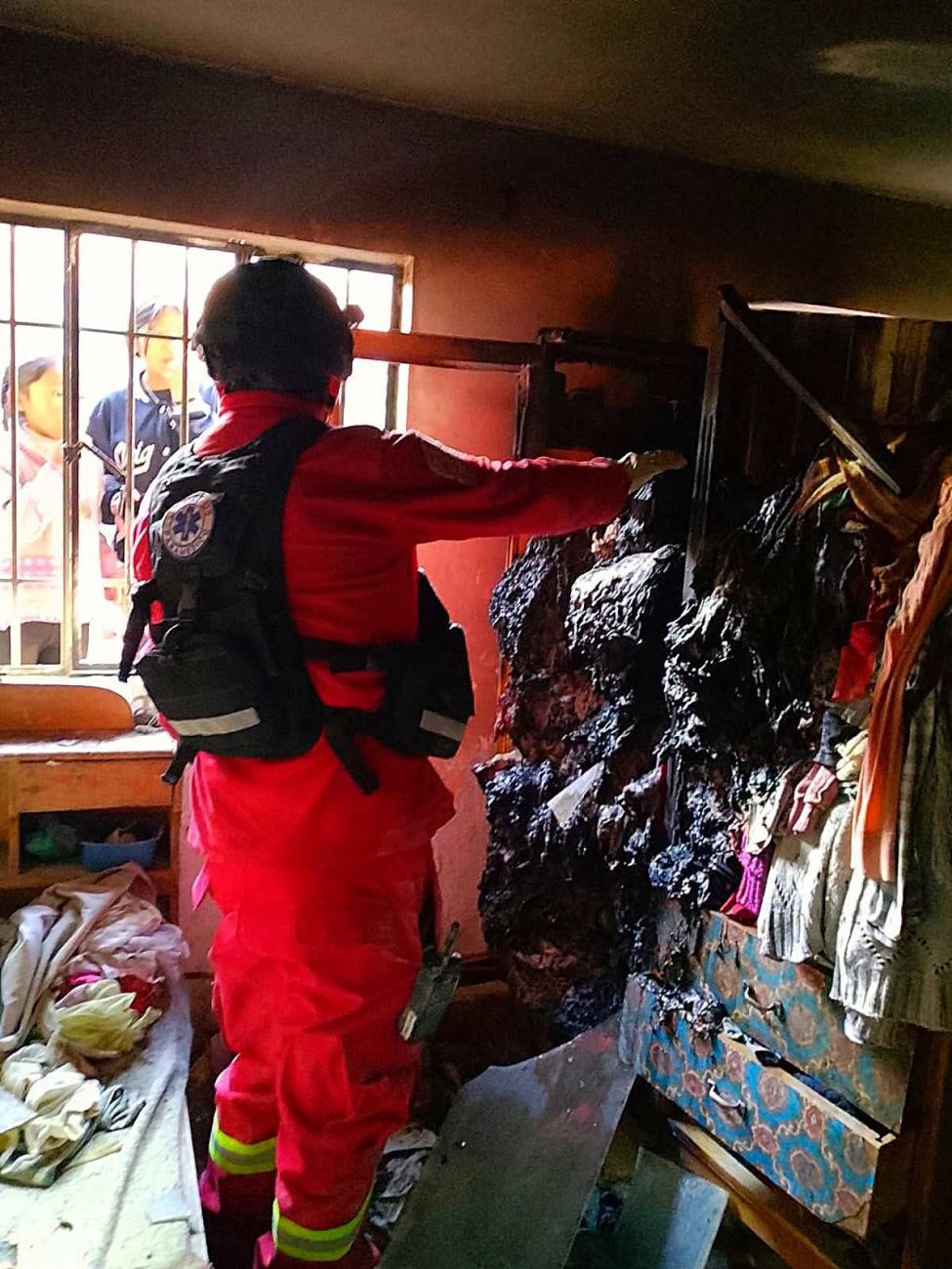 Imagen del cuarto incendiado