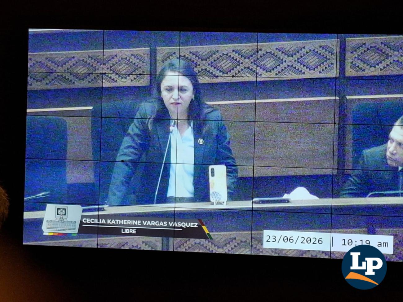 La diputada Vargas en conferencia de prensa