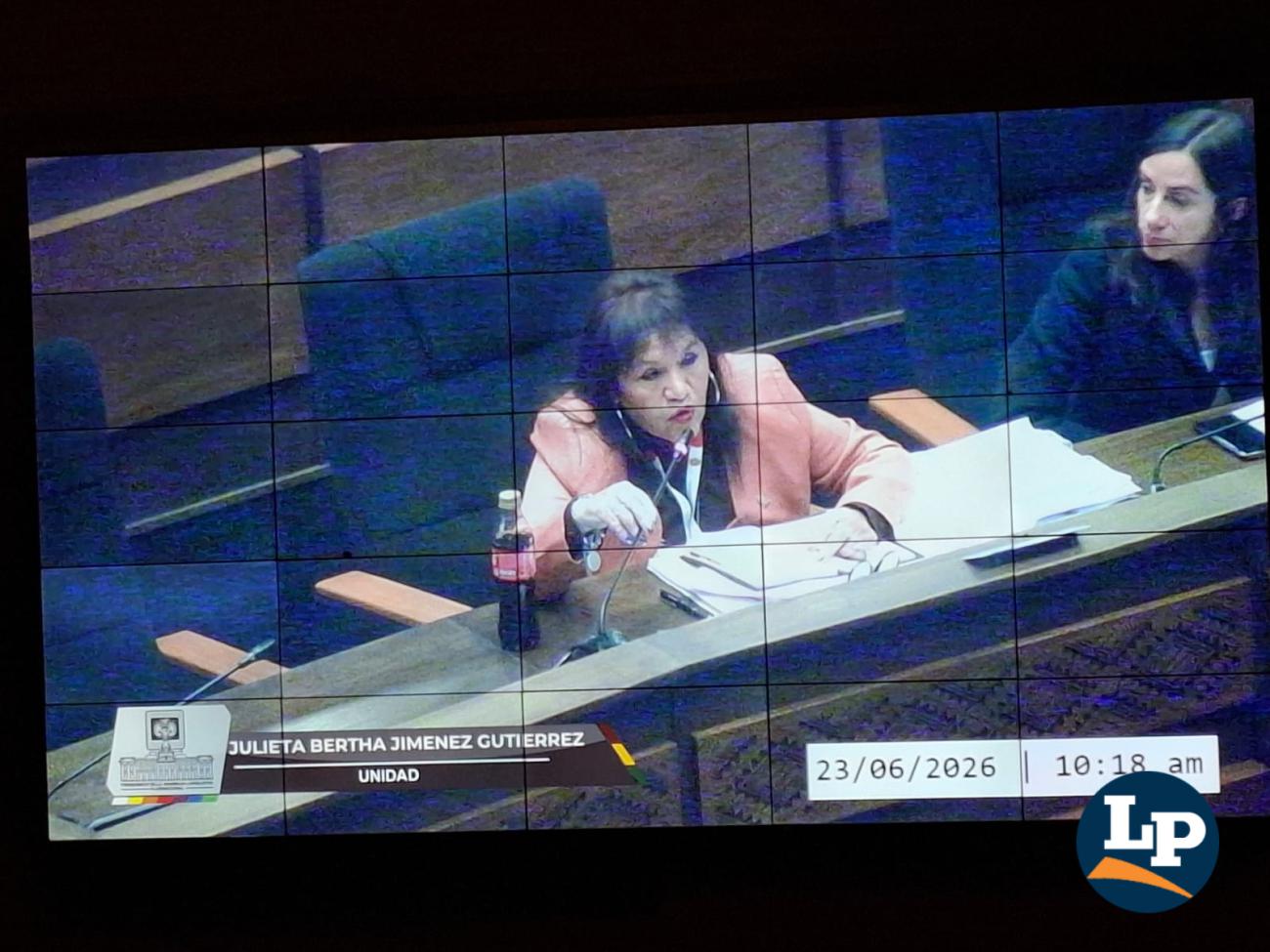 La diputada Jiménez en conferencia de prensa