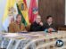 Sixto Guzmán (UTO), Monseñor Cristóbal Bialasik,  y Marco Flores (APO)