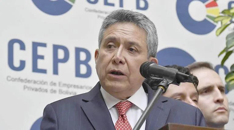 El presidente de la Confederación de Empresarios Privados de Bolivia (CEPB), Giovanni Ortuño