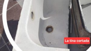 Parte de la tina extraída aparentemente de manera irregular