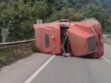 El camión volcó tras dar varias vueltas, tránsito investiga las causas del hecho