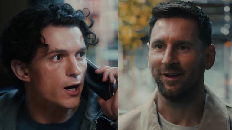 Tom Holland y Leonel Messi