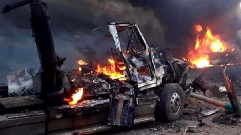 Explosión camión cisterna en la carretera Potosí-Villazón