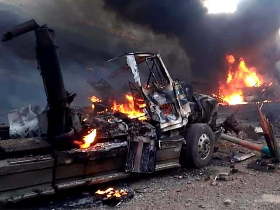 Explosión camión cisterna en la carretera Potosí-Villazón