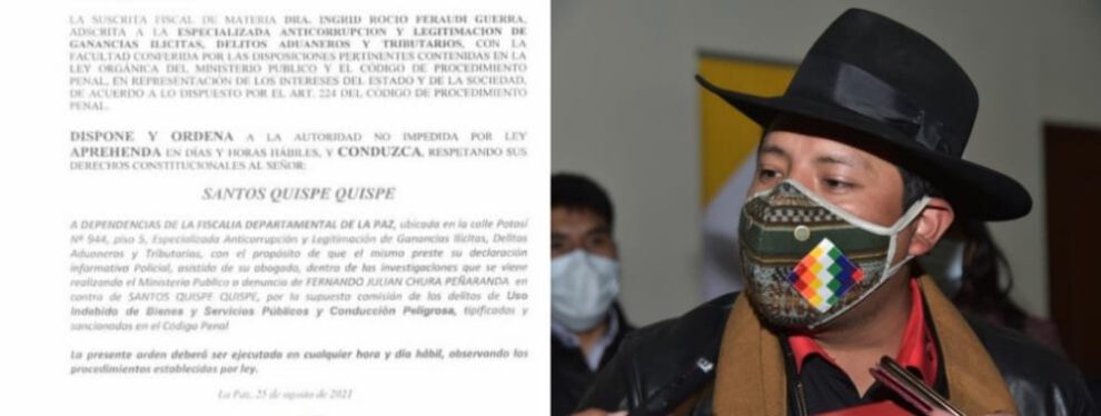 Aprehensión gobernador Santos Quispe