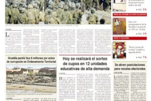 Portadas impresas del periódico La Patria