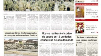 Portadas impresas del periódico La Patria