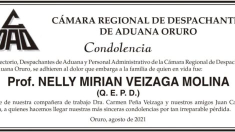 Condolencias por Nelly Mirian Veizaga Molina