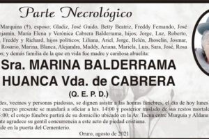 Obituario de Marina Balderrama Huanca