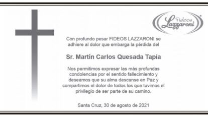 Condolencia por el fallecimiento de Martín Carlos Quesada Tapia