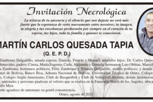 Invitación Necrológica: Dr. MARTÍN CARLOS QUESADA TAPIA